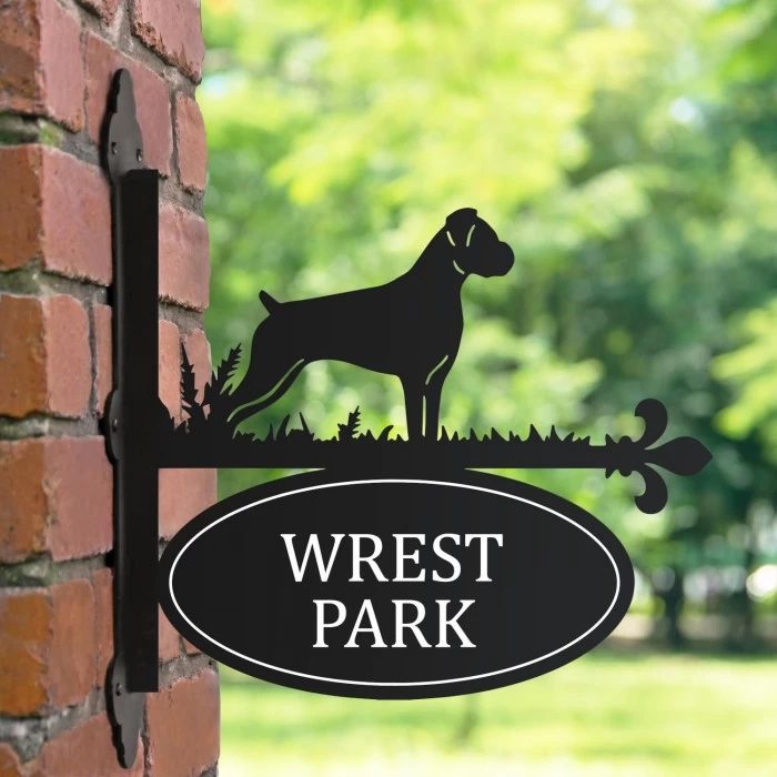 Boxer Dog Iron Bracketed House Name Sign 5 Boxer Dog Iron Bracketed House Name Sign - Image 3