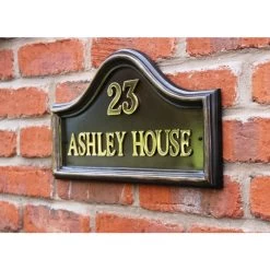 Bronze Finish Traditional House Name Sign -House Sign Discount Store bronze house sign on wall 1