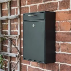 "Brookville" Black Wall Mounted Post Box -House Sign Discount Store brookville black wall mounted post box 2 2