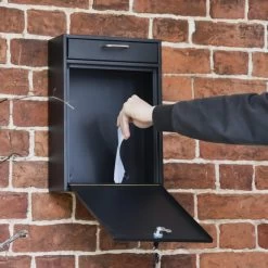 "Brookville" Black Wall Mounted Post Box -House Sign Discount Store brookville black wall mounted post box 5 2