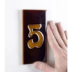 Double Black Ornate Number Tile Frame -House Sign Discount Store brown ceramic number tile