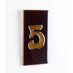 Single Brass Plain Number Tile Frame -House Sign Discount Store brown ceramic number tile1 2