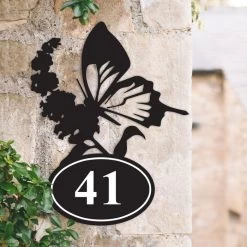 Butterfly Iron House Number Sign 11 Butterfly Iron House Number Sign -House Sign Discount Store butterfly iron house number sign