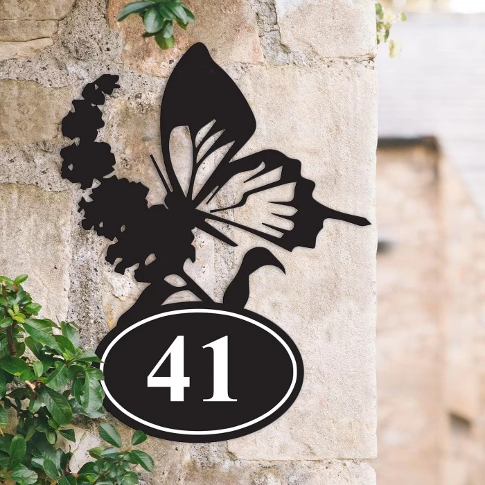 Butterfly Iron House Number Sign 7 Butterfly Iron House Number Sign - Image 5