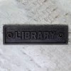 Cast Iron "Library" Sign -House Sign Discount Store cast iron library sign