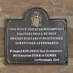 Cast Iron "Poachers" Sign