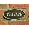 Cast Iron "Private" Sign -House Sign Discount Store cast iron private sign green cream