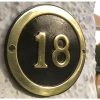 Round Brass & Black House Number Signs -House Sign Discount Store castironroundhousenumberplaque3 1