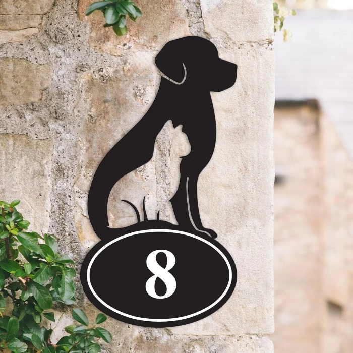 Cat & Dog Iron House Number Sign 7 Cat & Dog Iron House Number Sign - Image 5