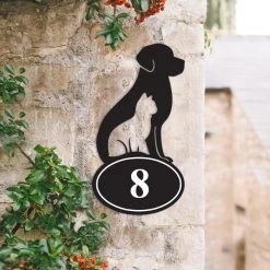 Cat & Dog Iron House Number Sign 9 Cat & Dog Iron House Number Sign -House Sign Discount Store cat dog iron house number sign 2