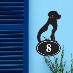 Cat & Dog Iron House Number Sign 10 Cat & Dog Iron House Number Sign -House Sign Discount Store cat dog iron house number sign 3