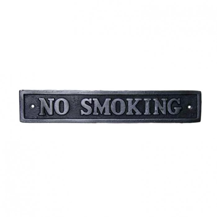 Cast Iron "No Smoking" Sign 3 Cast Iron "No Smoking" Sign
