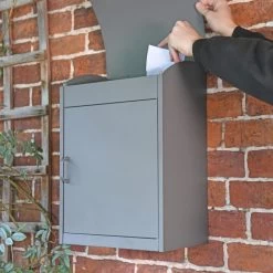 Charcoal Front Opening Parcel Box -House Sign Discount Store charcoal front opening parcel box 7