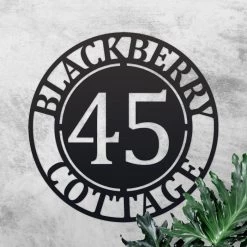 Circular Iron House Name Sign -House Sign Discount Store circular house name sign 3 1