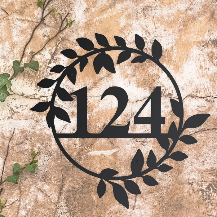 Circular Leaf House Number Sign 4 Circular Leaf House Number Sign - Image 2