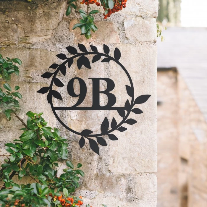 Circular Leaf House Number Sign 5 Circular Leaf House Number Sign - Image 3