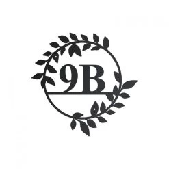 Circular Leaf House Number Sign