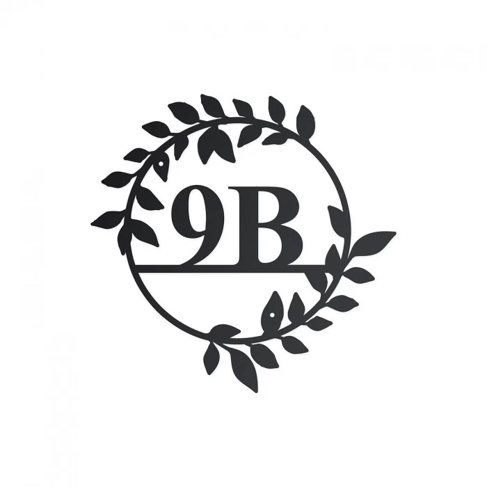 Circular Leaf House Number Sign 3 Circular Leaf House Number Sign