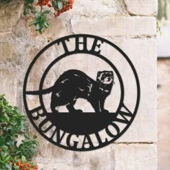 Circular Steel "Ferret" House Name Sign