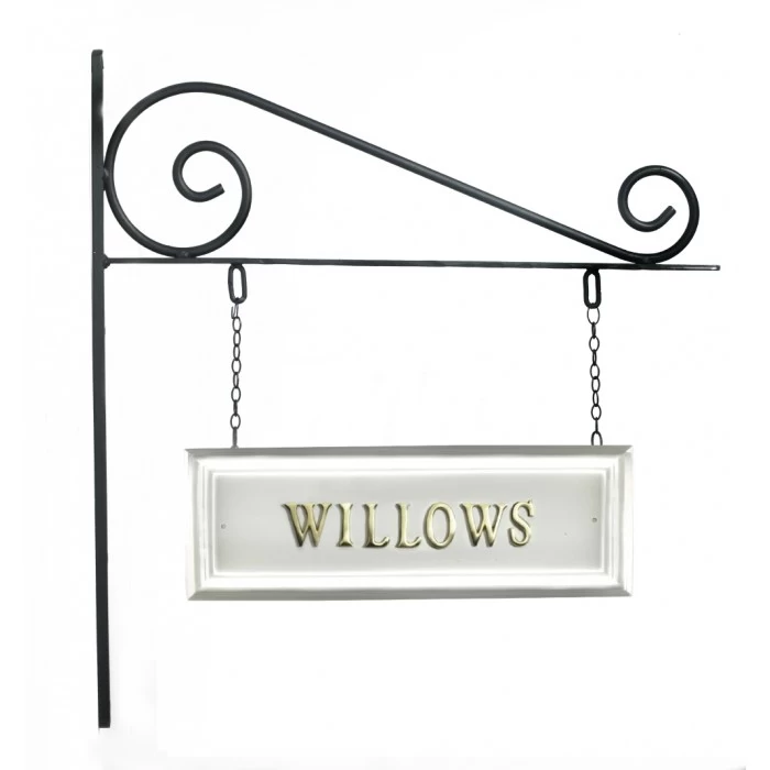 Classic White Rectangular Double Sided House Name Sign 3 Classic White Rectangular Double Sided House Name Sign