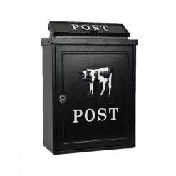 Black & White "Oxford" Holstein Wall Mounted Post Box -House Sign Discount Store cnsr004