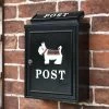 Black "Oxford" White Westie Wall Mounted Post Box -House Sign Discount Store cnsr008 3