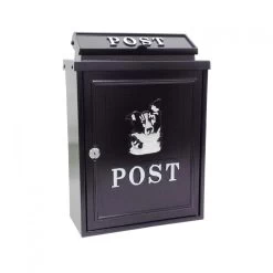 Black & White "Oxford" Border Collie Wall Mounted Post Box -House Sign Discount Store cnsr009