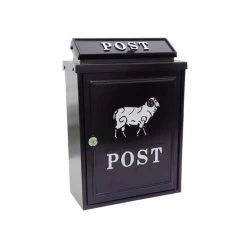 Black "Oxford Down" Wall Mounted Post Box -House Sign Discount Store cnsr010