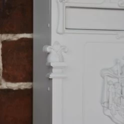 "Dawson Lodge" White Post Box - 47cm -House Sign Discount Store cnsr022 1