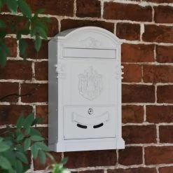 "Dawson Lodge" White Post Box - 47cm -House Sign Discount Store cnsr022 4