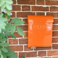 “Sunkissed Sienna” Orange Contemporary Post Box -House Sign Discount Store contemporary orange wall mounted letter box