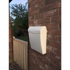 “Alpine Peaks” Cream Contemporary Post Box 22 “Alpine Peaks” Cream Contemporary Post Box -House Sign Discount Store contemporary post box cream in situ