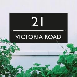 Contemporary Rectangular Iron House Name Sign -House Sign Discount Store contemporary rectangle sign bcmw 1