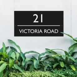 Contemporary Rectangular Iron House Name Sign -House Sign Discount Store contemporary rectangle sign bcmw 5