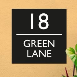 Contemporary Square Iron House Name Sign -House Sign Discount Store contemporary square sign bcmw 2