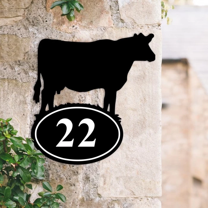 Cow Iron House Number Sign 4 Cow Iron House Number Sign - Image 2