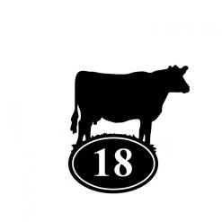 Cow Iron House Number Sign