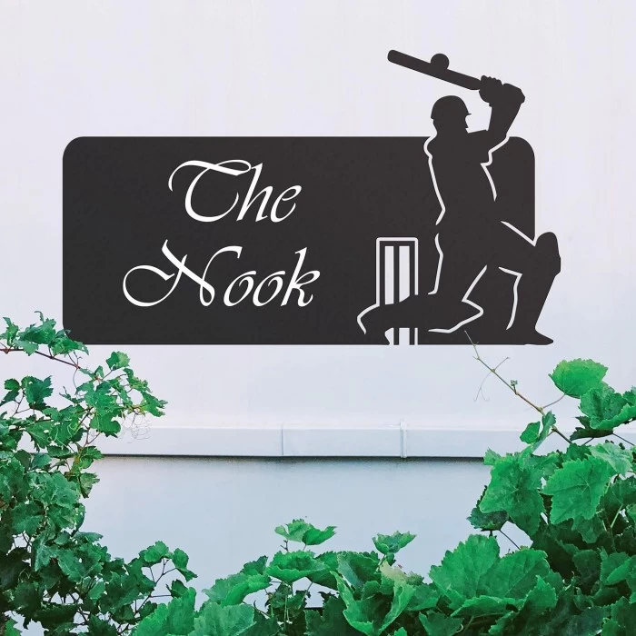 Cricket Player Iron House Name Sign 7 Cricket Player Iron House Name Sign - Image 5