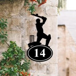 Cricket Player Iron Number Sign -House Sign Discount Store cricket player iron number sign 2 1