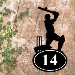 Cricket Player Iron Number Sign -House Sign Discount Store cricket player iron number sign 4 1