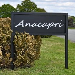 Standing Iron House Name Sign