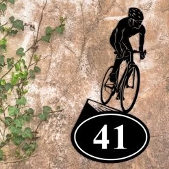 Cyclist Iron House Number Sign -House Sign Discount Store cyclist iron house number sign 4