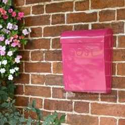 “Persian Summer” Bright Pink Contemporary Post Box 18 “Persian Summer” Bright Pink Contemporary Post Box -House Sign Discount Store dark pink wall mounted pots box