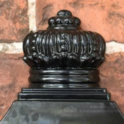 Plain Black Huntingdon Post Box -House Sign Discount Store detailed image of huntingdon finial