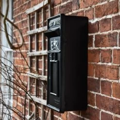 "Original Reproduction" Black Elizabeth Regina Slim Post Box 14 "Original Reproduction" Black Elizabeth Regina Slim Post Box -House Sign Discount Store dsc 3432