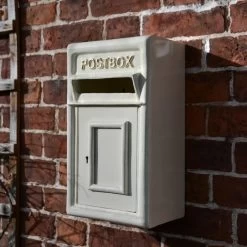 Traditional Cream & Gold Mounted Post Box