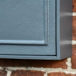 Wall Mounted Post Box With Bright Chrome Lettering - Grey Finish -House Sign Discount Store dsc 4980