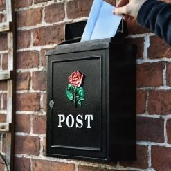 "Oxford Rose" Wall Mounted Post Box -House Sign Discount Store dsc 6239