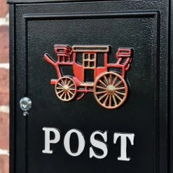 Black "Oxford" Royal Carriage Wall Mounted Post Box -House Sign Discount Store dsc 6440