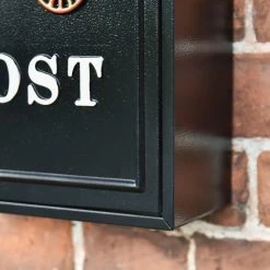 Black "Oxford" Royal Carriage Wall Mounted Post Box -House Sign Discount Store dsc 6457